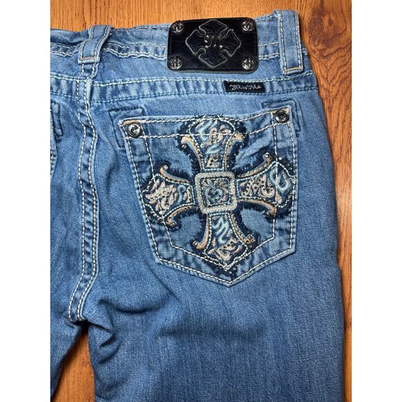 Women's Size 28 Miss Me Boot Cut Jeans Bling Crosses JP5697B Y2K - Picture 12 of 12